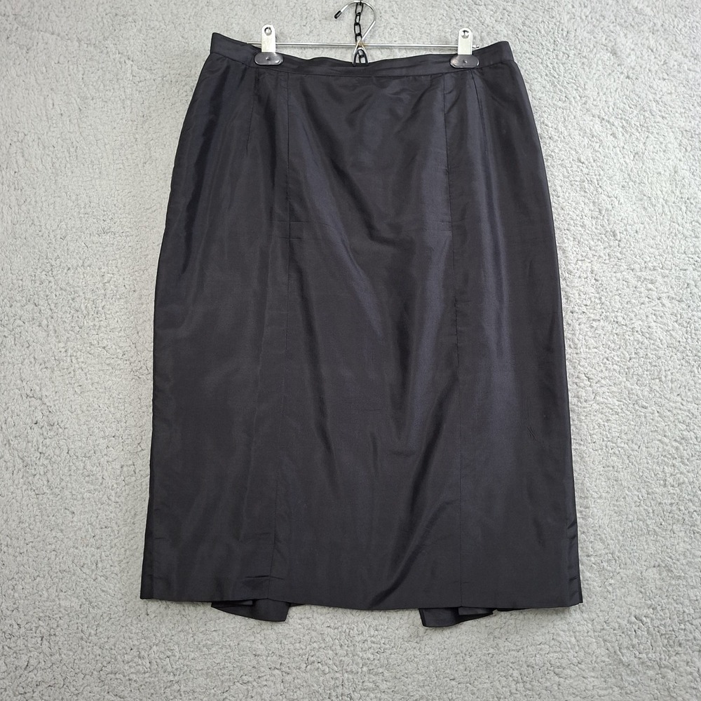 Marisa Baratelli Women's 10 Black 100% Thai‎ Silk Skirt Pleated Career Business